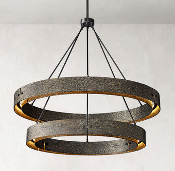 Vouvray 2-Tier Round Brass Chandelier Lighting D60