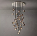 Luxury Boule De Cristal Smoke Glass Ball Round Cluster Chandelier Lighting 30"