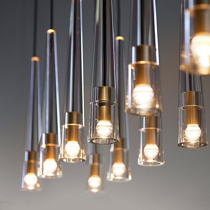 Apollin Linear Crystal Shades Chandelier Lighting for Kitchen Island