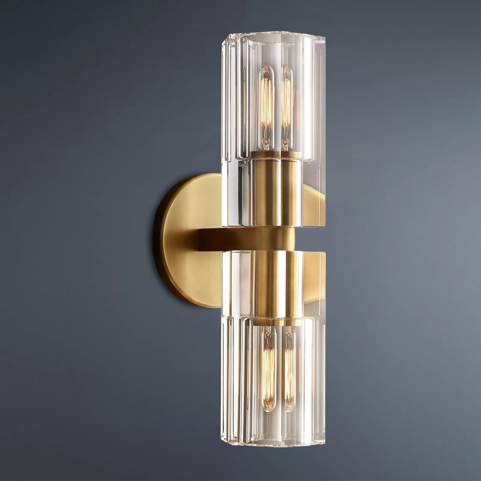 Arcachon Brass Double-Head Wall Sconce for Hallway
