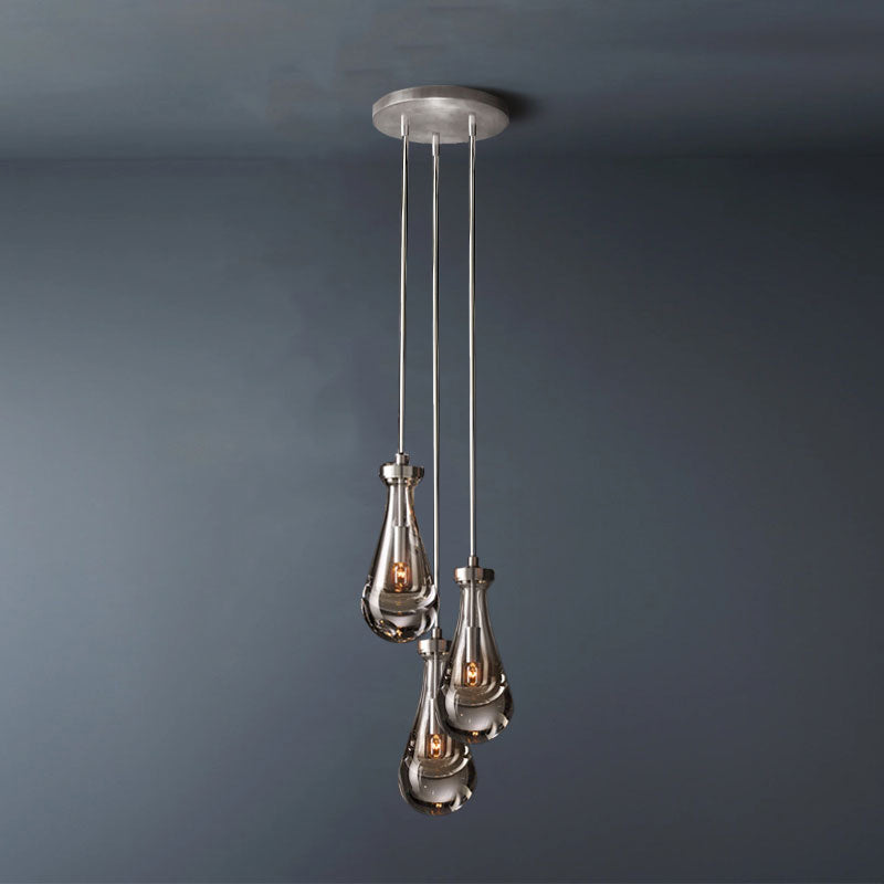 Raindrop Rod Round Chandelier Lights 3-Lights
