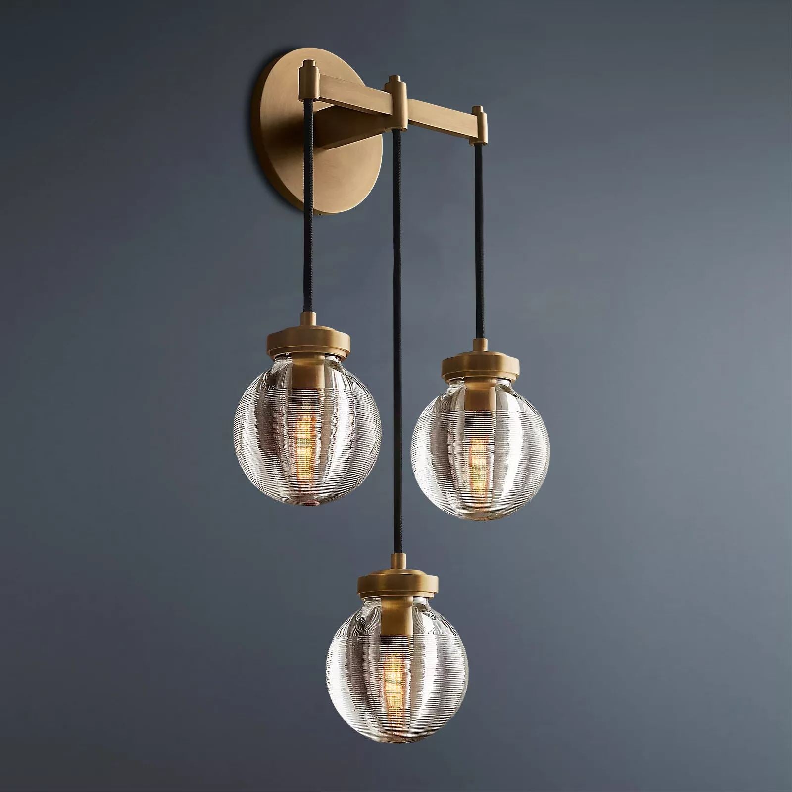 Vintage Pearl Triple Wall Sconce Luxury Wall Lamp Design