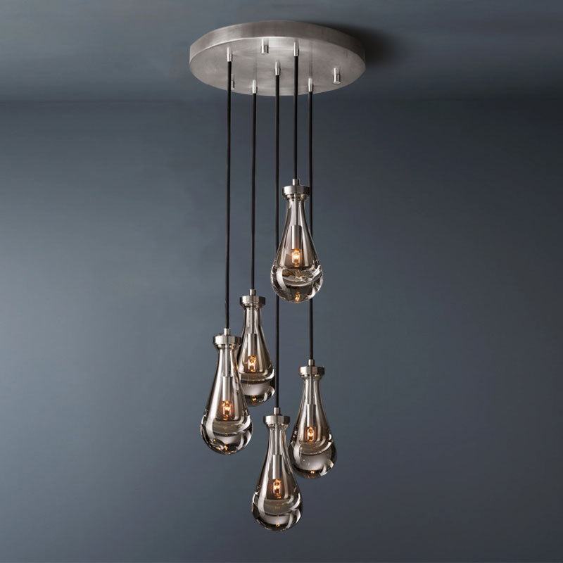 Raindrop Cord Round Chandelier Lights 5-Lights
