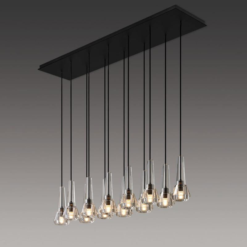 Apollin Linear Crystal Chandelier Lighting for Living Room