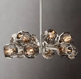 Boule De Cristal Smoke Glass Ball Modern Round Chandelier Lighting 24"