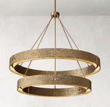 Vouvray 2-Tier Round Brass Chandelier Lighting D60" for Living Room