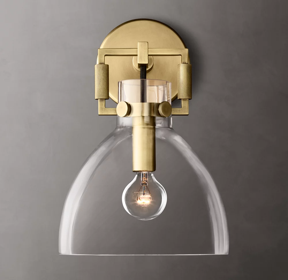 Machinist Glass Cloche Wall Sconce 8" Decorative Lighting for Dining Room