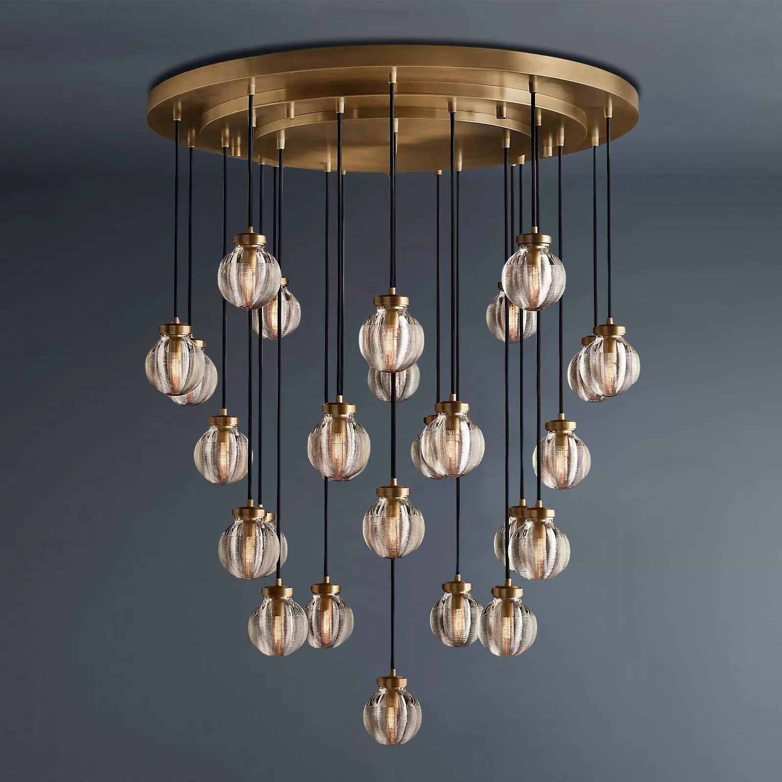 Pearl Round Chandelier 38" Classic Vintage Ceiling Lighting
