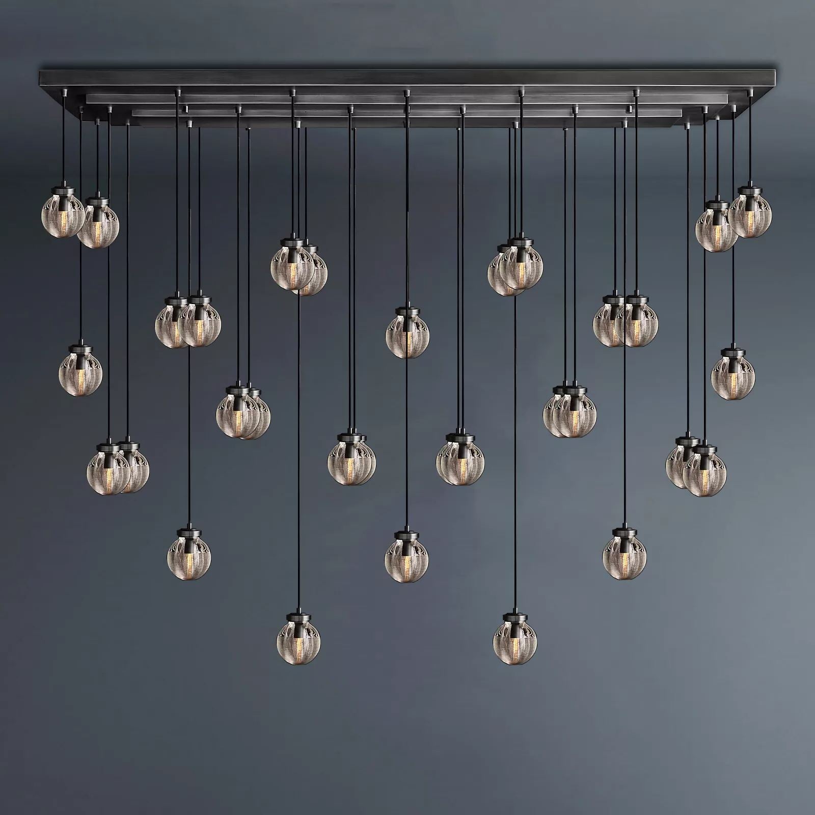 Classic Pearl Linear Chandelier 72" Luxury Vintage Lighting for Living Room