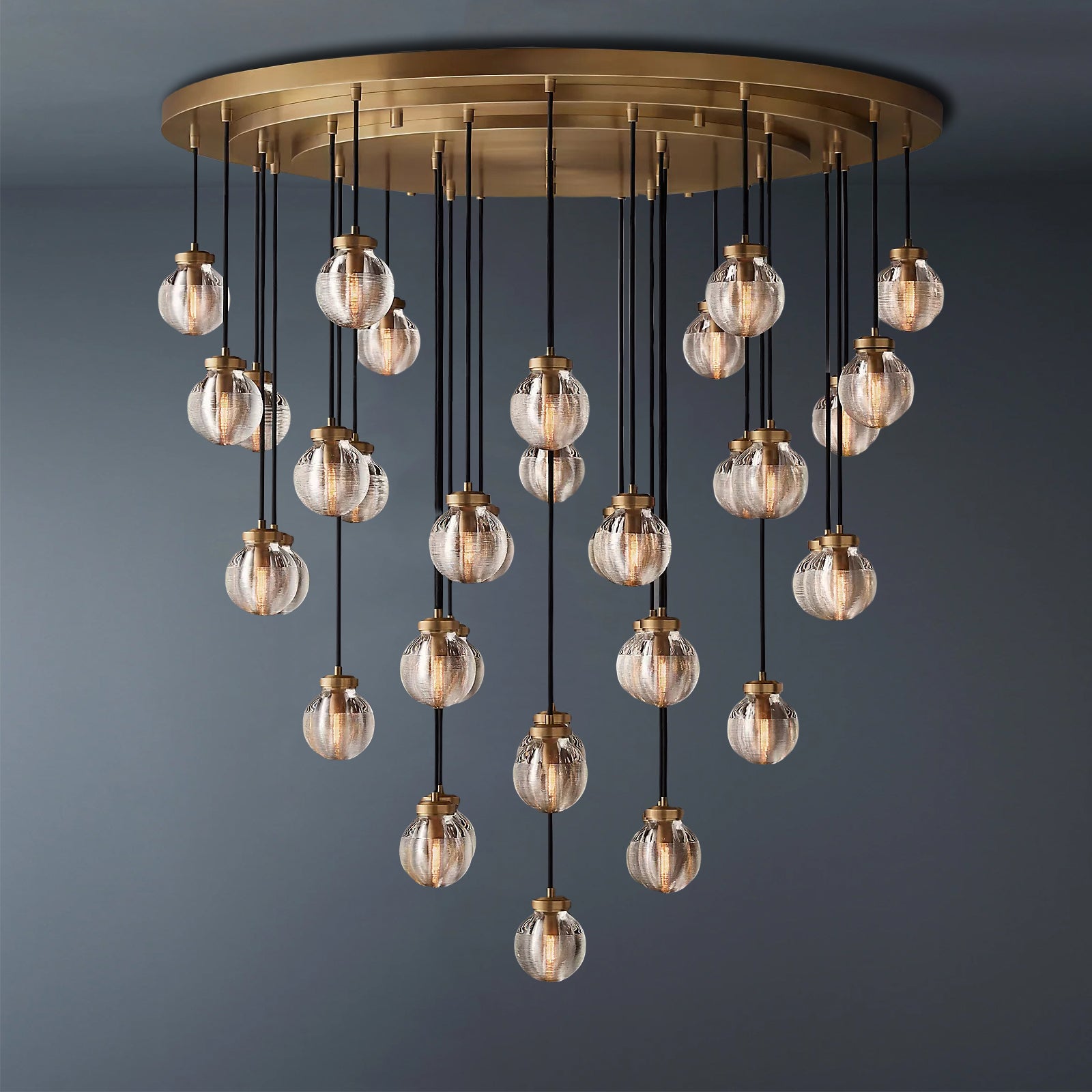 Pearl Round Chandelier 48" Elegant Vintage Ceiling Fixture