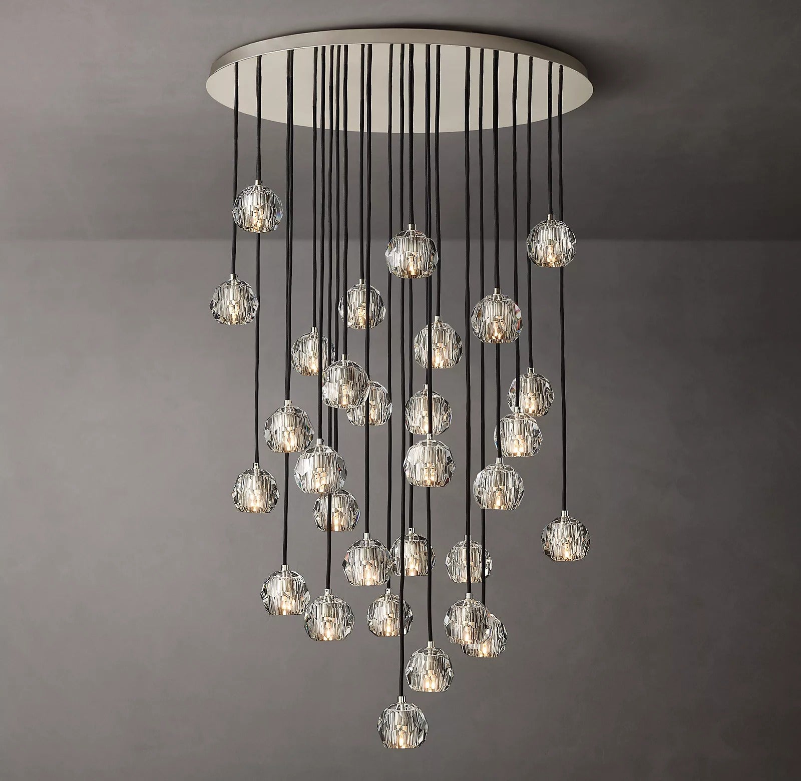 Boule De Cristal Clear Glass Ball Round Cluster Chandelier Light 40"
