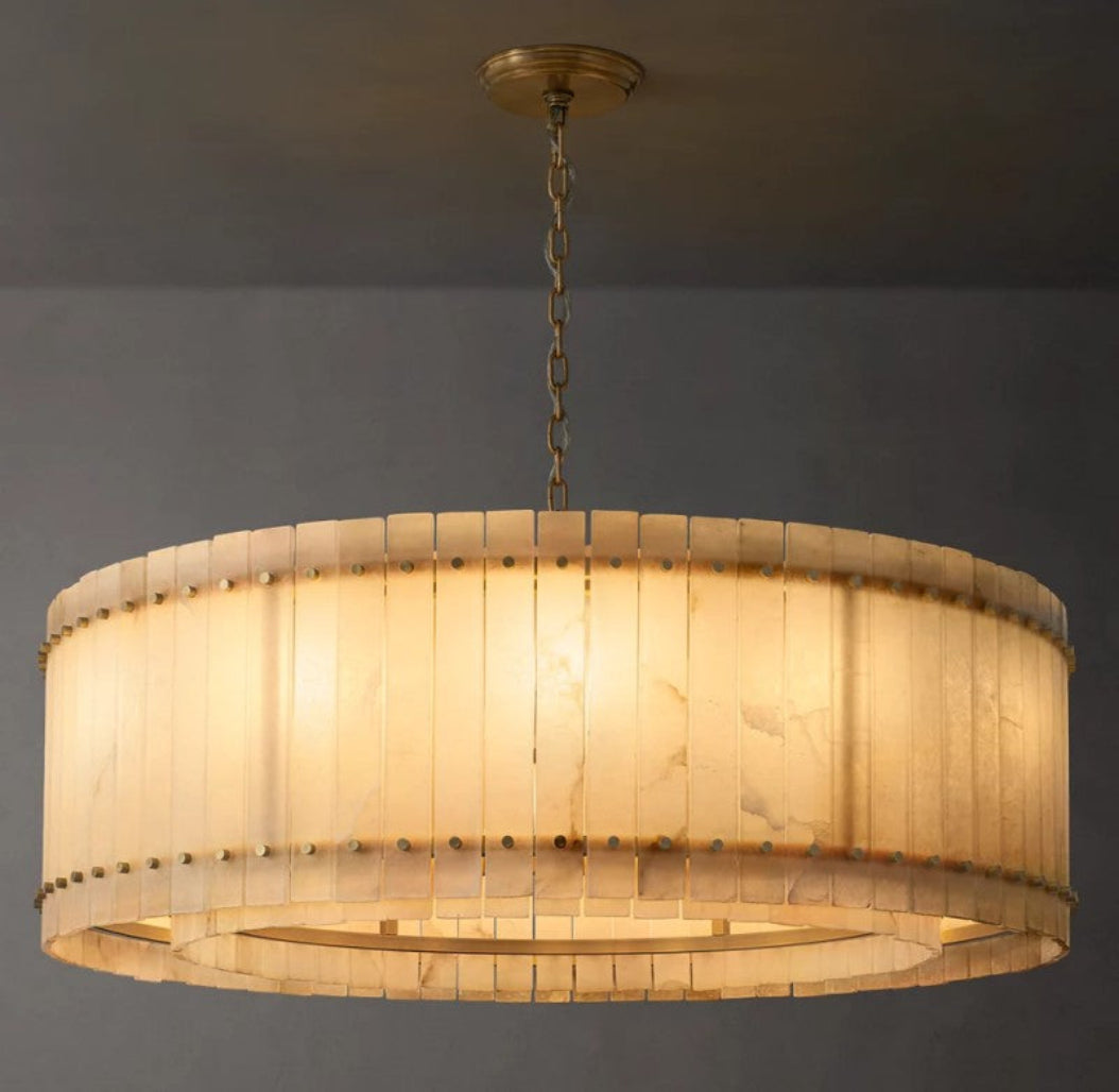 San Marco Alabaster Round Chandelier Lights 32/37/48/60"