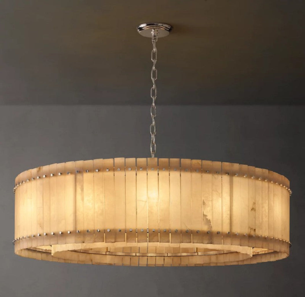 San Marco Alabaster Round Chandelier Lights 32/37/48/60"