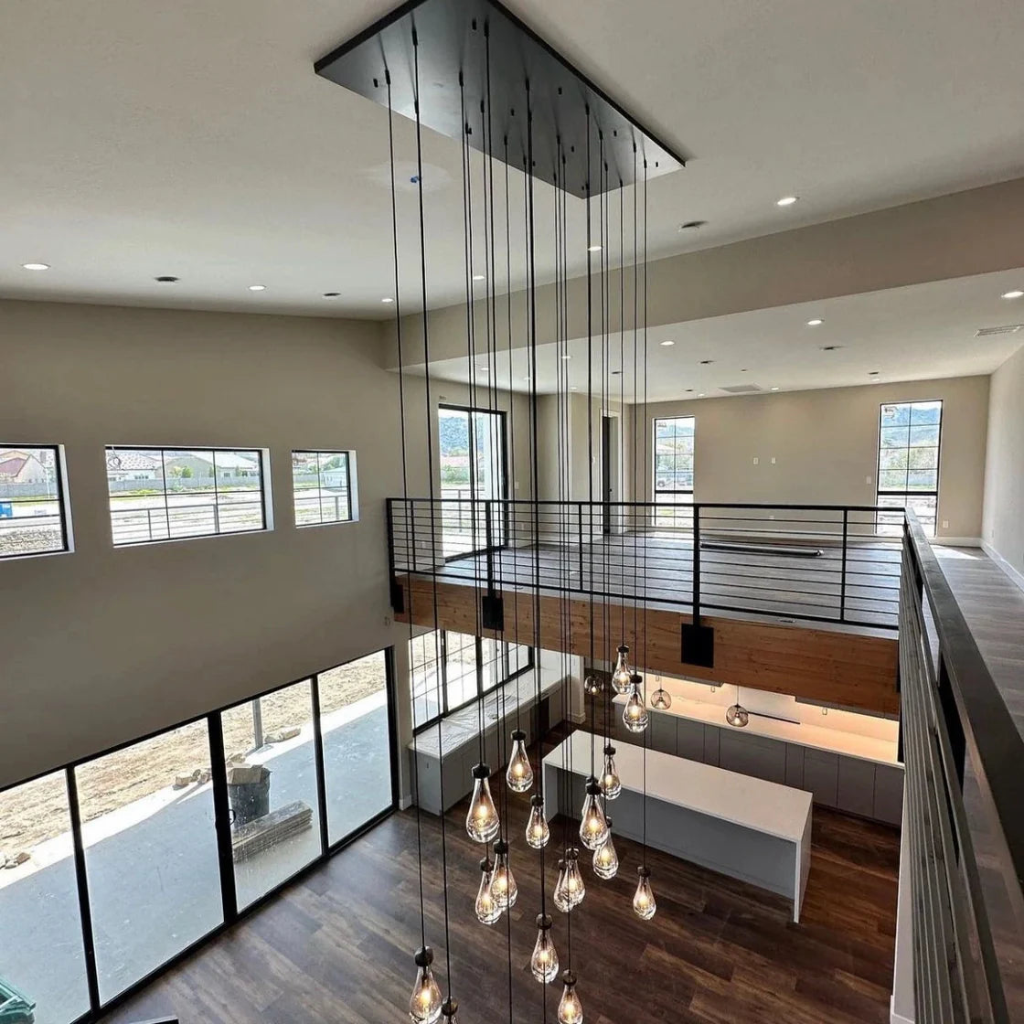 Rain Linear Modern Dining Room Chandelier Light 72" Elegant