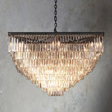 1920s Odeon Multi-Tier Crystal Square 47" Chandelier lighting For LivingRoom