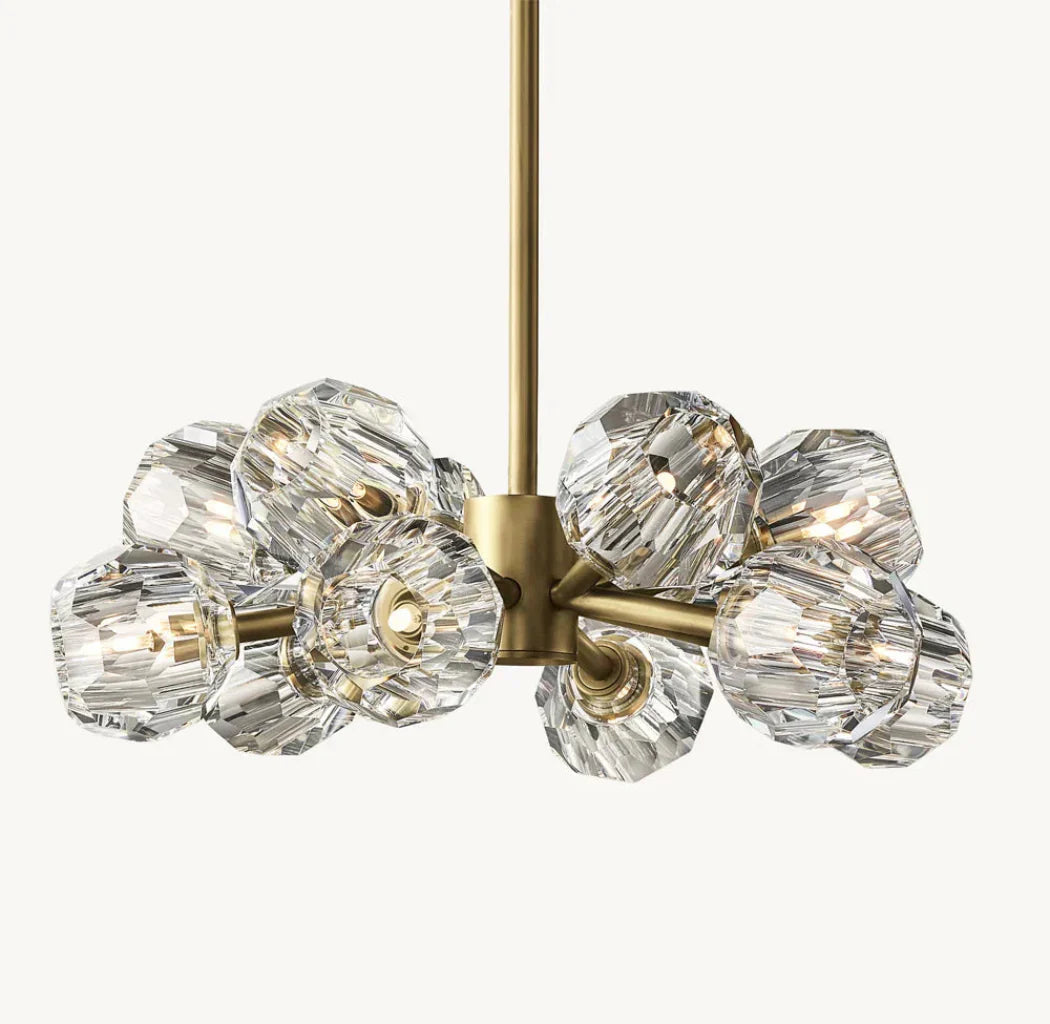 Boule De Cristal Clear Glass Round Chandelier Lighting 24"
