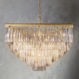 1920s Odeon Multi-Tier Crystal Square chandelier lighting 34" For Indoor Decoration Light