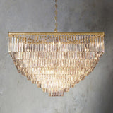 1920s Odeon Multi-Tier Crystal Square 47" Chandelier lighting For LivingRoom