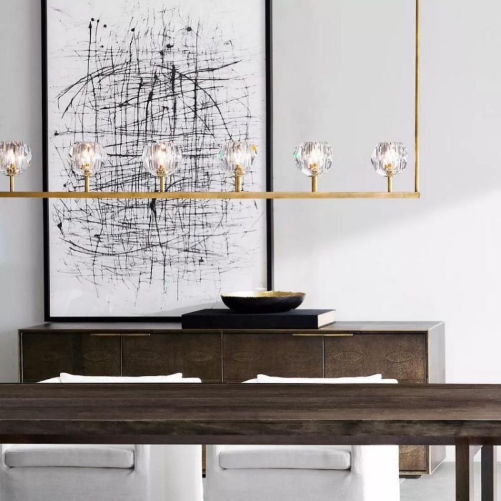 Boule De Clear Cristal Linear Chandelier Lighting 60"