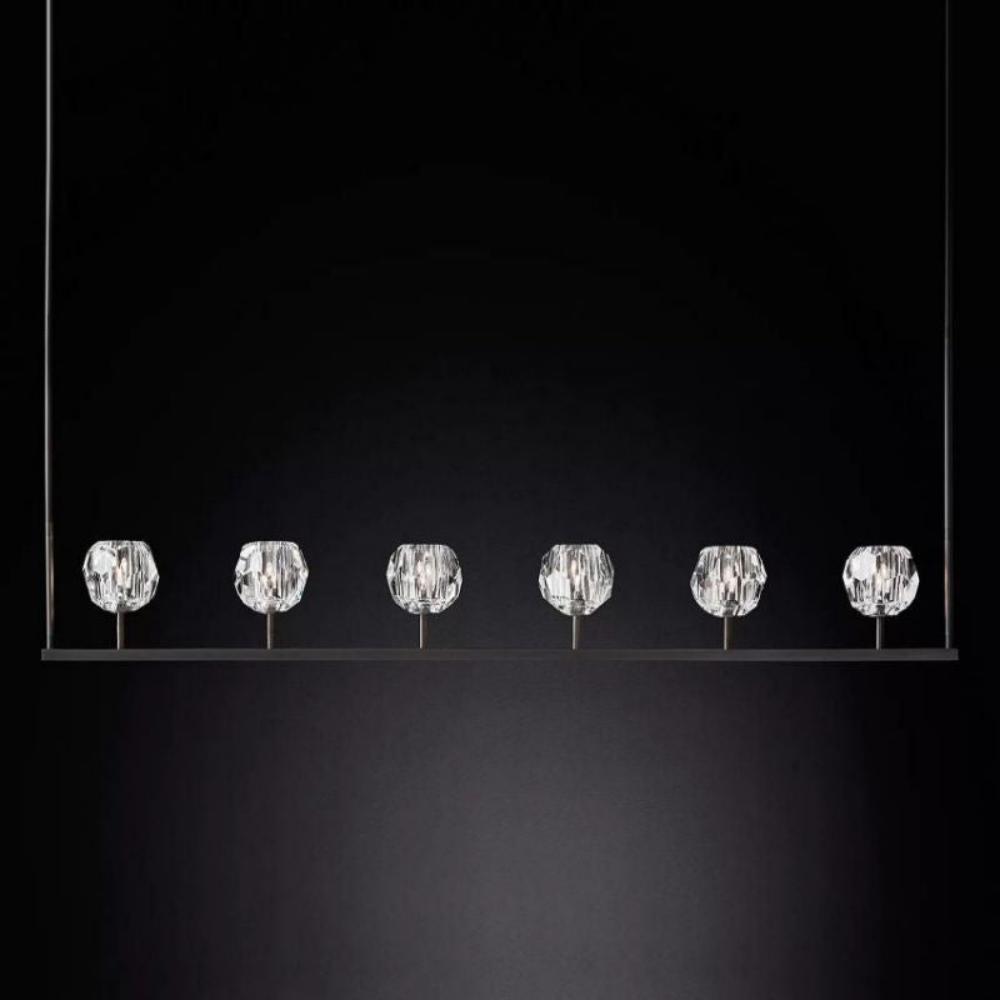 Boule De Clear Cristal Linear Chandelier Lighting 60"