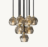 Modern Boule De Cristal Smoke Glass Ball Round Cluster Chandelier 14"