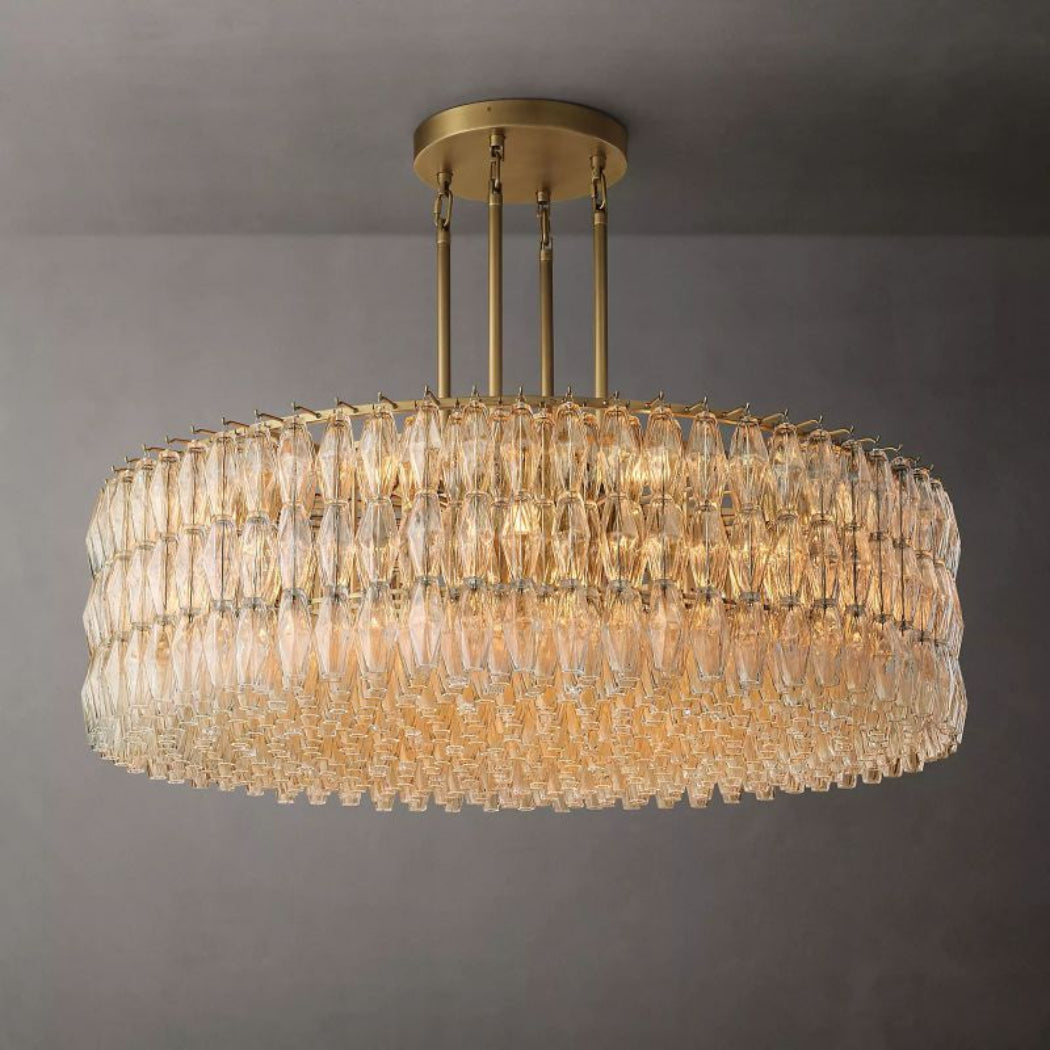 Chiaray Glass Round Chandelier Lighting 61"