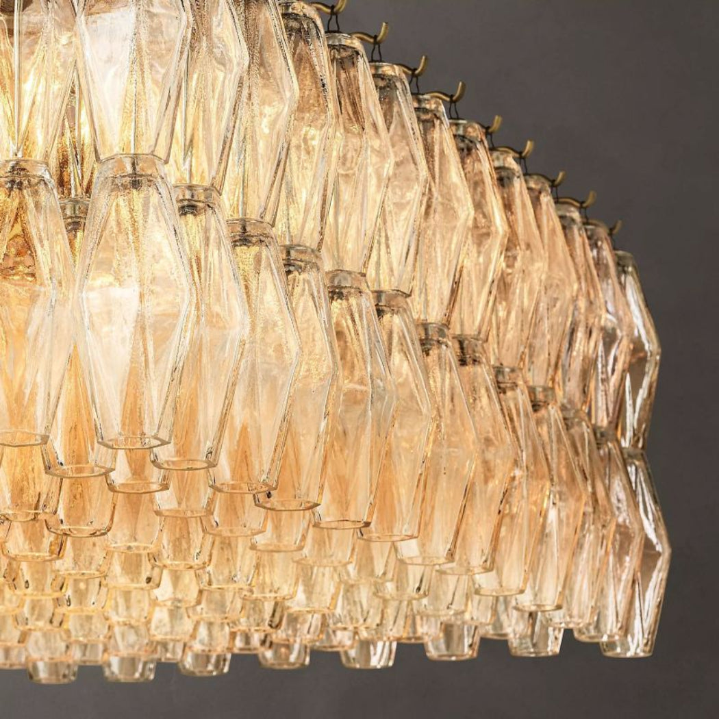 Chiaray Clear Glass Rectangular Chandelier Lighting 74"