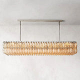 Chiaray Clear Glass Rectangular Chandelier Lighting 74"