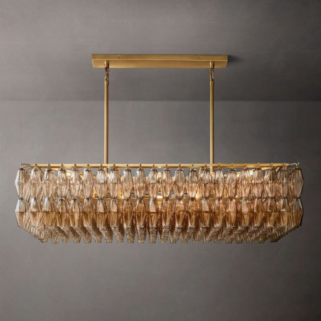 Chiaray Glass Rectangular Chandelier Lighting 54"