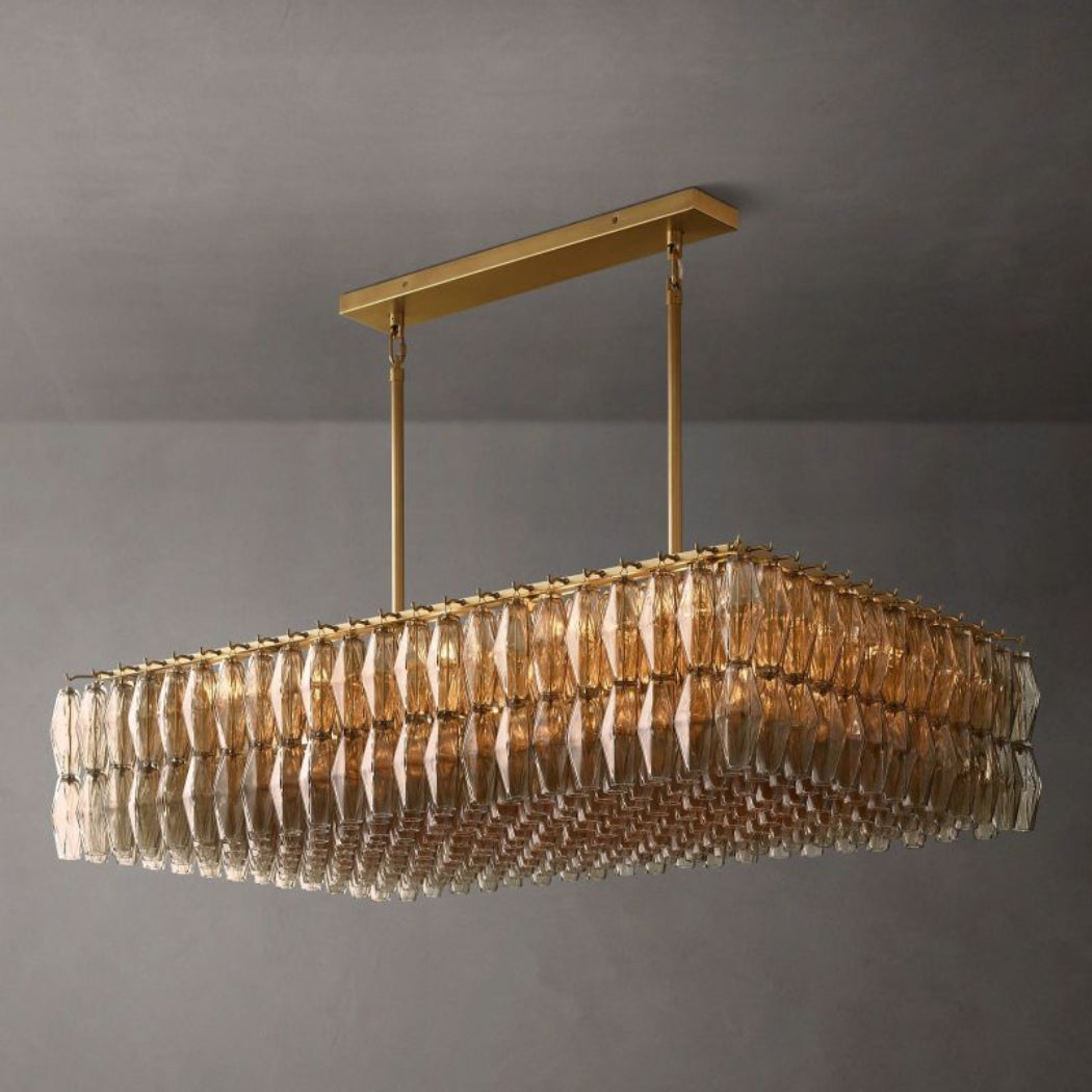 Chiaray Glass Rectangular Chandelier Lighting 54"