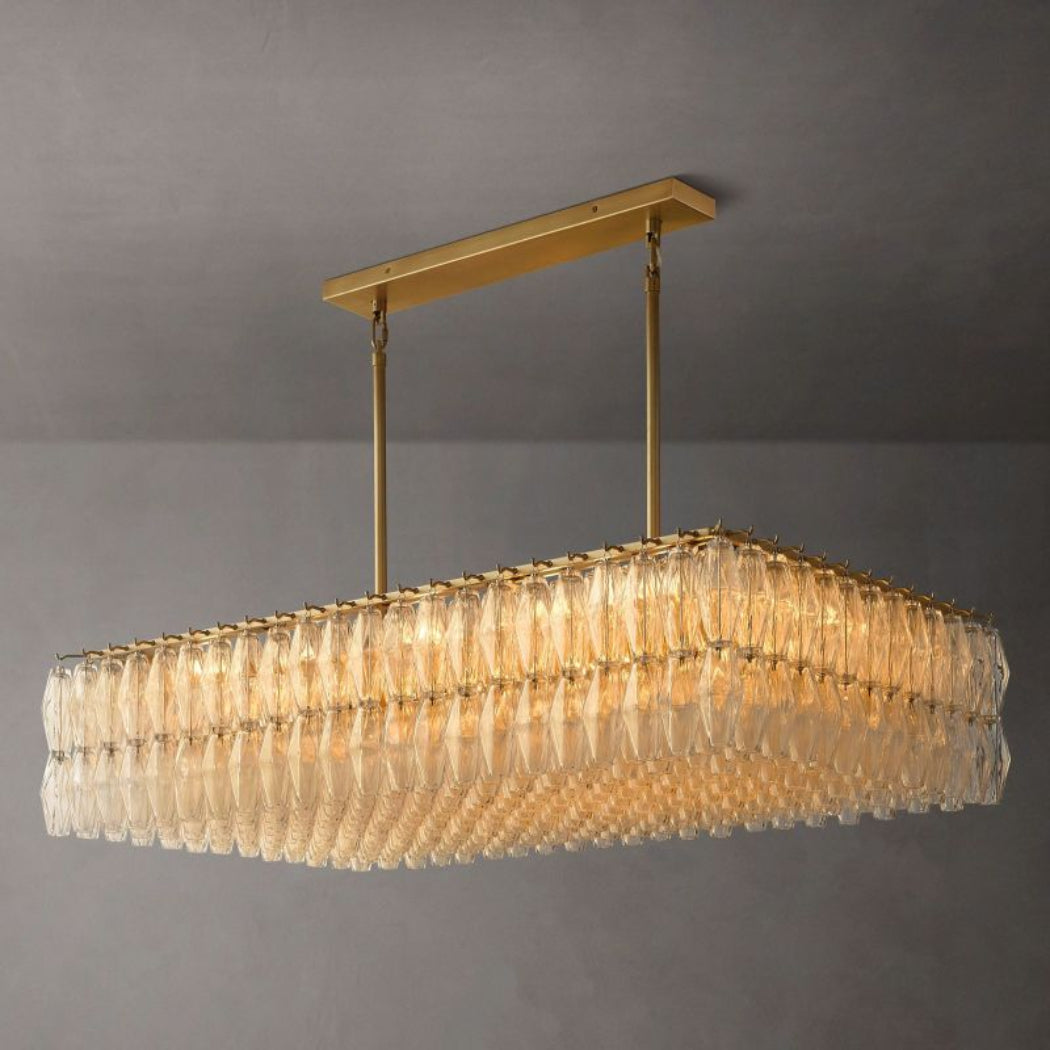 Chiaray Glass Rectangular Chandelier Lighting 54"