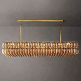 Chiaray Smoke Glass Rectangular Chandelier Lighting 74"