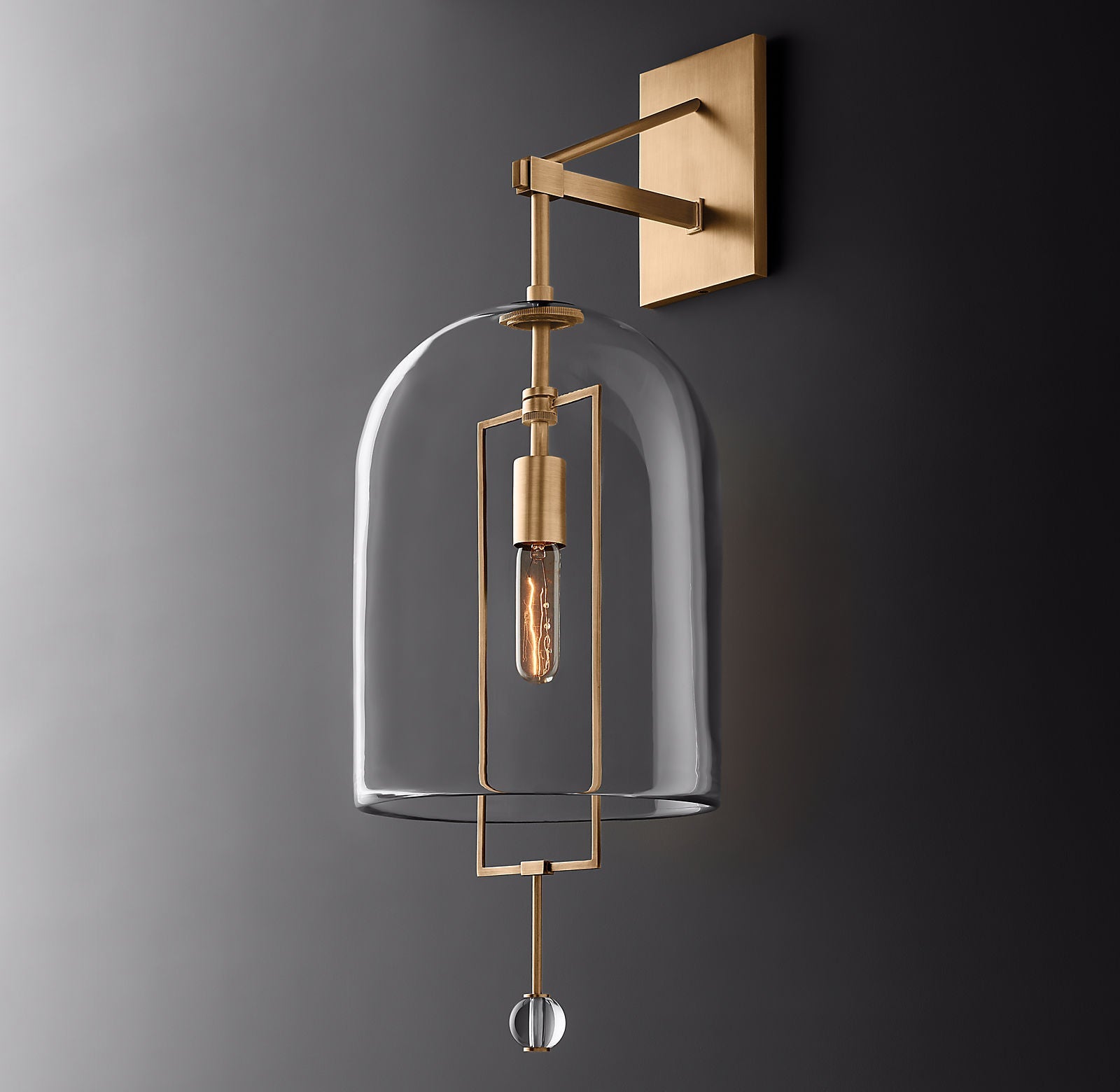 Fulcrum Brass Grand Elegant Wall Sconce Lights Fixtures 29"