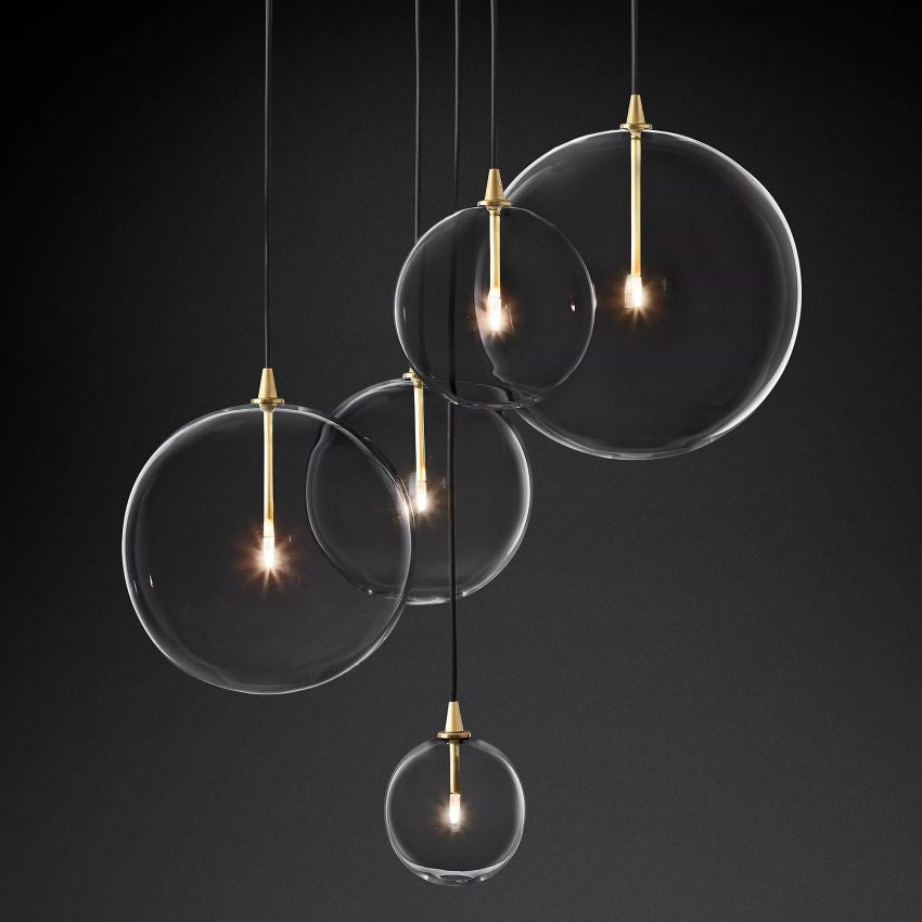 Fulcrum Glass Globe Cluster Chandelier Lights 28" for Living Room, Dining Room