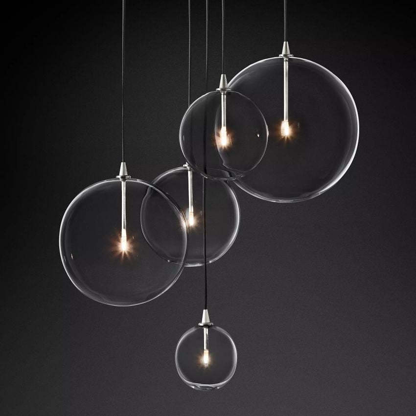 Fulcrum Glass Globe Cluster Chandelier Lights 28" for Living Room, Dining Room