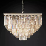 1920s Odeon Multi-Tier Crystal Square chandelier lighting 34" For Indoor Decoration Light