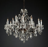 Rococo Iron & Crystal Luxury Round Chandelier 33''