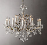 Rococo Iron & Crystal Luxury Round Chandelier 33''