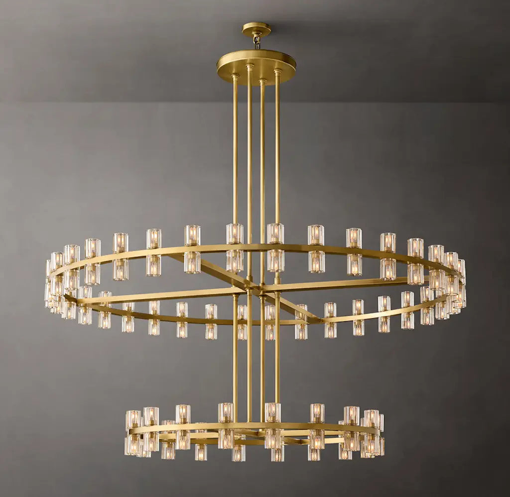 Arcachones LED Luxury Round Two-Tier Chandelier 60