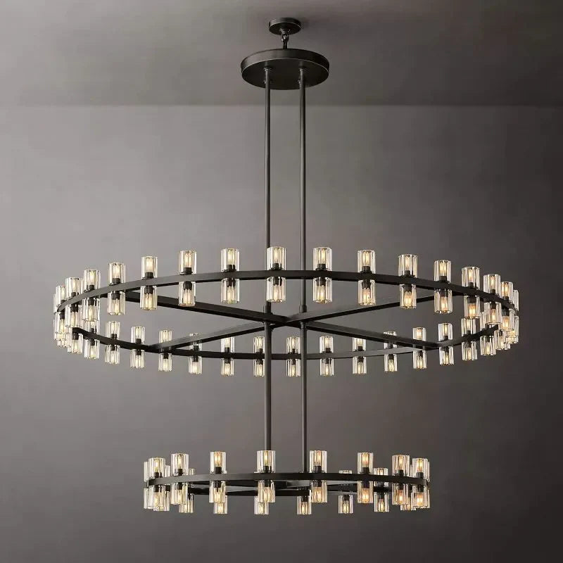 Arcachones LED Luxury Round Two-Tier Chandelier 60
