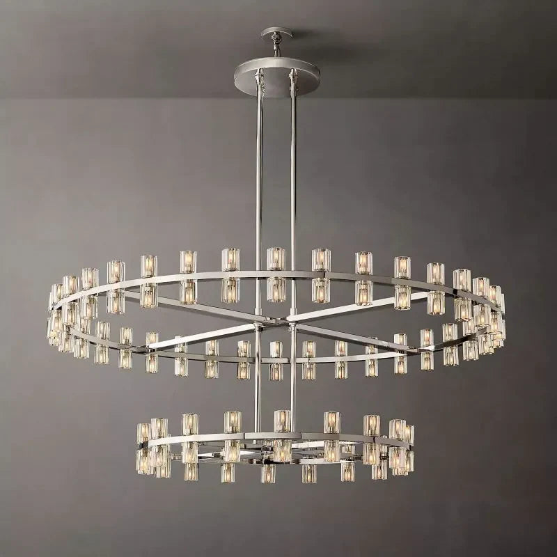 Arcachones LED Luxury Round Two-Tier Chandelier 60
