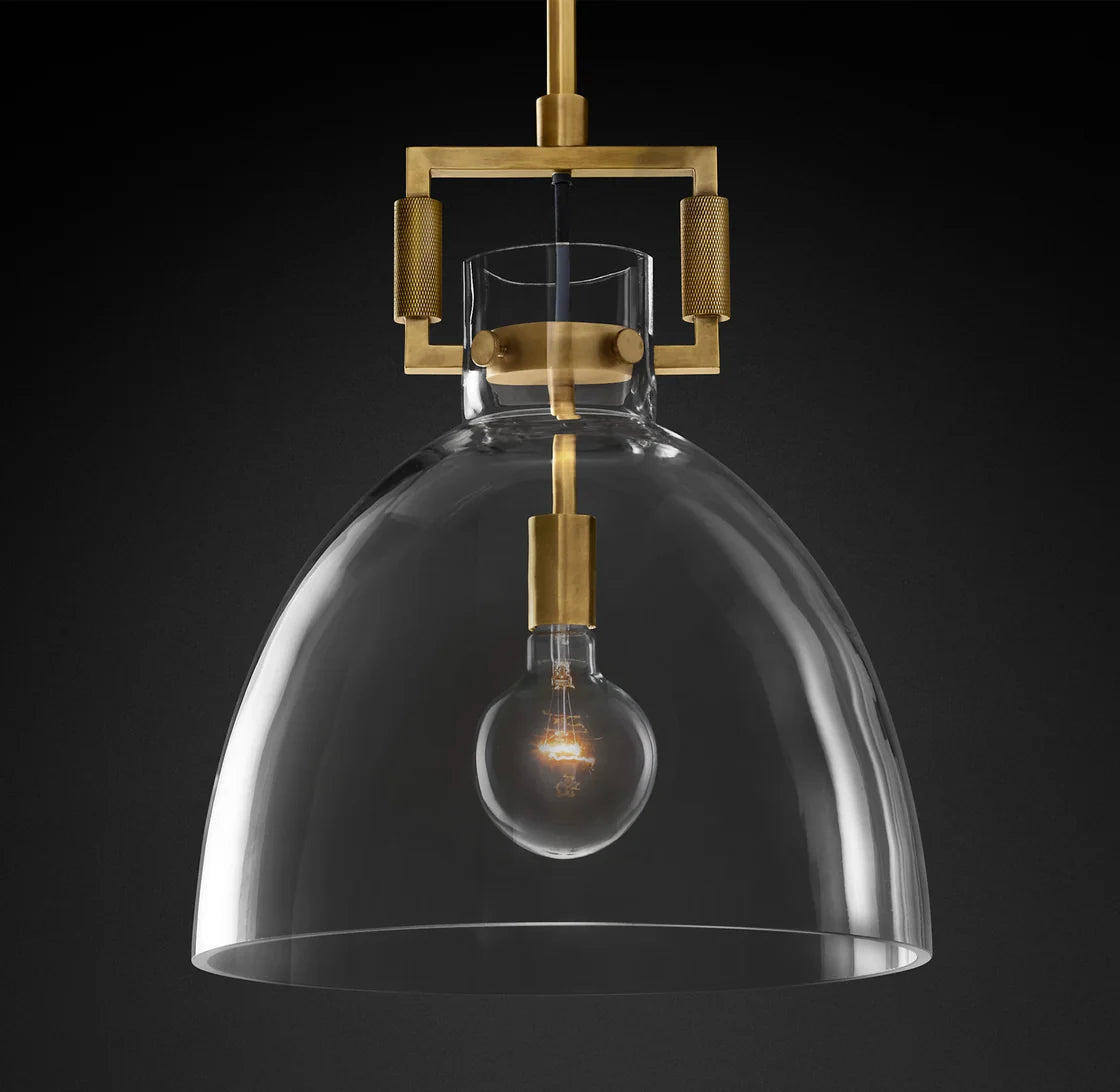 Machinists Glass Cloche Pendant Light