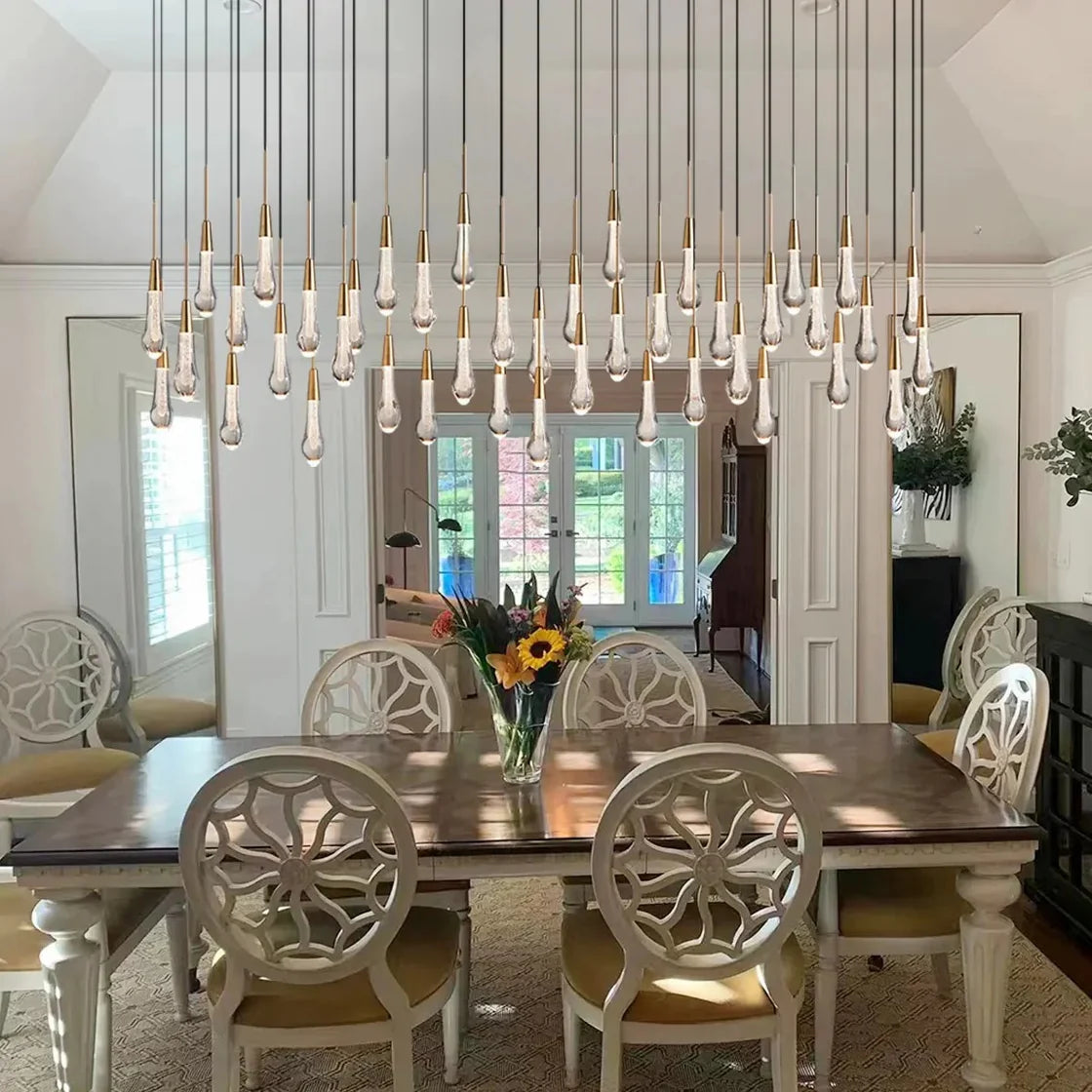 Modern Soltaire Linear Chandelier 37'' 50'' 70'' 87" 120"