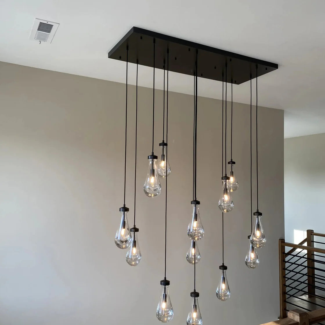 Rain Linear Modern Chandelier Light W54" Elegant