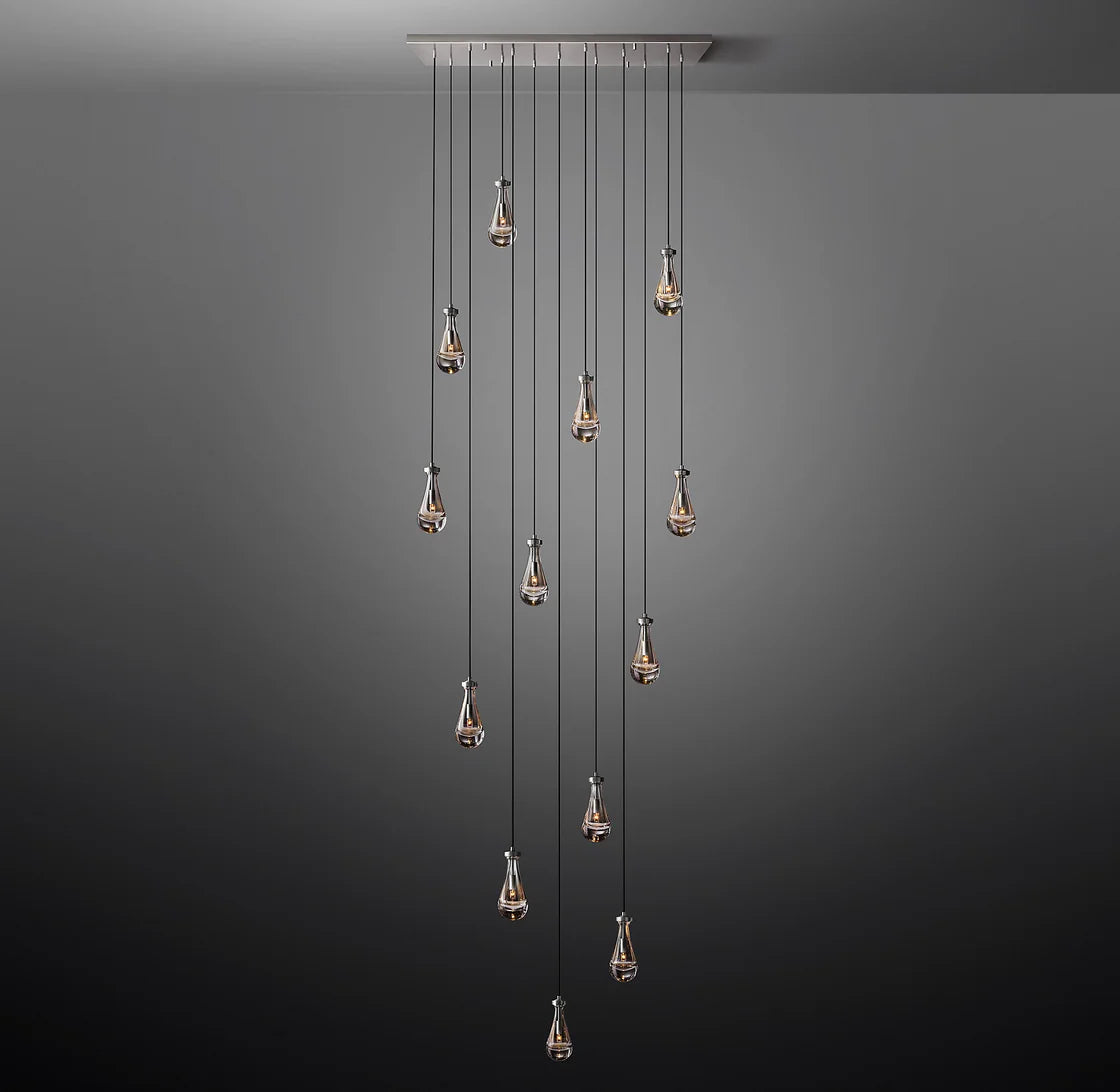 Rain Linear Modern Chandelier Light W54" Elegant