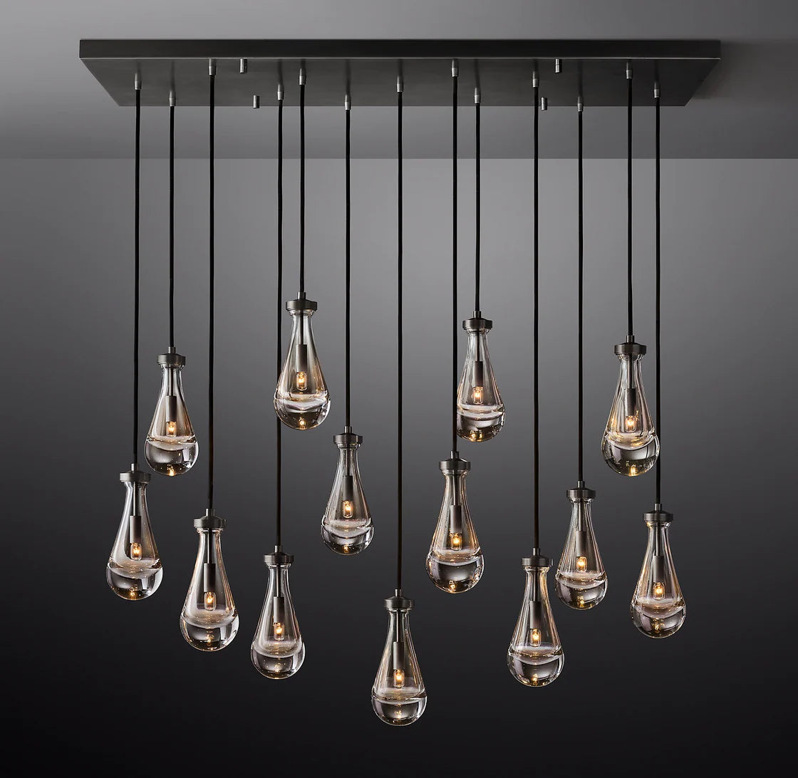 Rain Linear Modern Chandelier Light W54" Elegant