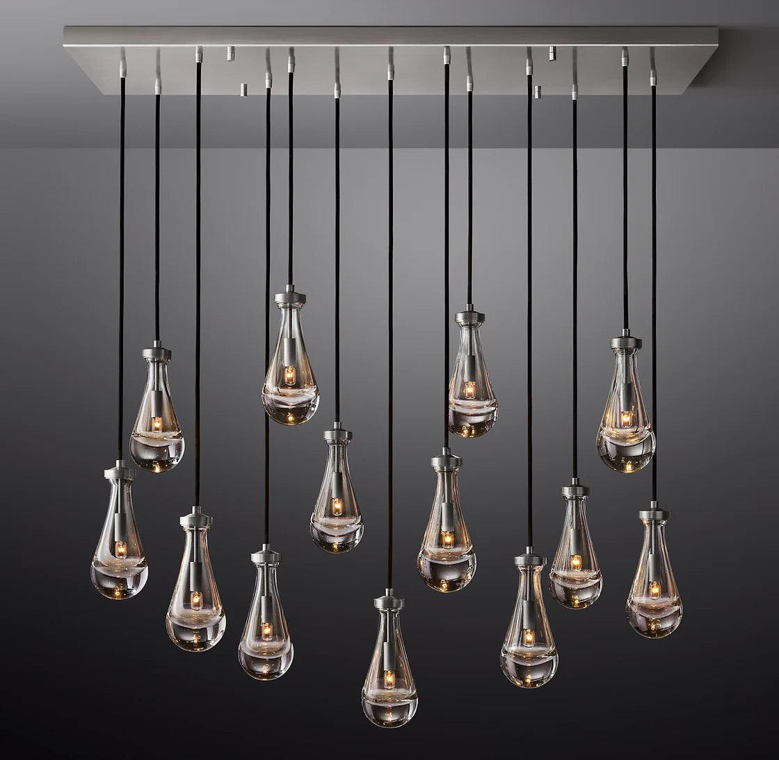 Rain Linear Modern Chandelier Light W54" Elegant