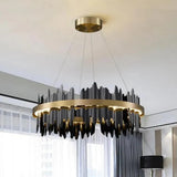 Flowing Hills and Valleys LED Round Modern Light Fixtures, Living Room Chandelier