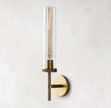 Lambeths Knurled Grand Sconce, Long Torch Knurled Contemporary Bedroom Wall Sconce