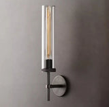 Lambeths Knurled Grand Sconce, Long Torch Knurled Contemporary Bedroom Wall Sconce
